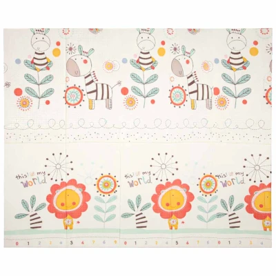 KIK KX2818 Penová obojstranná skladacie podložka na hranie 180×200 cm, zvieratká