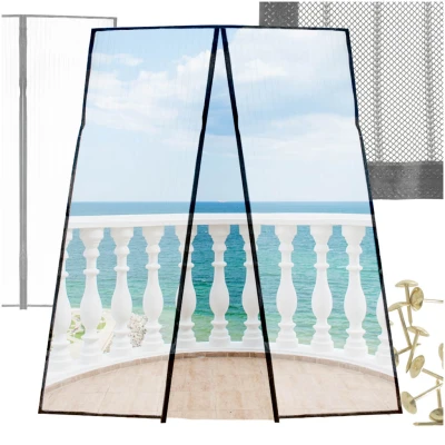 Luaro KX3206 Magnetická síť proti hmyzu na dveře 160 x 230 cm, černá