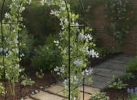 KIK KX3303 Zahradní kovový oblouk na růže a popínavé rostliny 240 cm, zelený