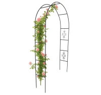 KIK KX3303 Zahradní kovový oblouk na růže a popínavé rostliny 240 cm, zelený