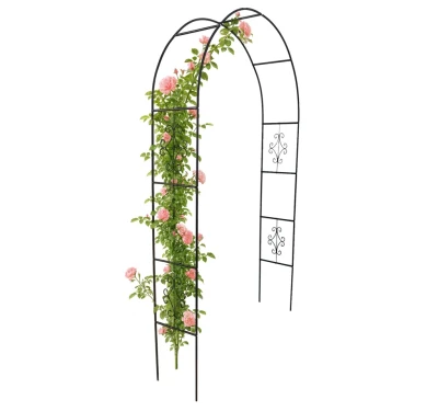 KIK KX3303 Zahradní kovový oblouk na růže a popínavé rostliny 240 cm, zelený