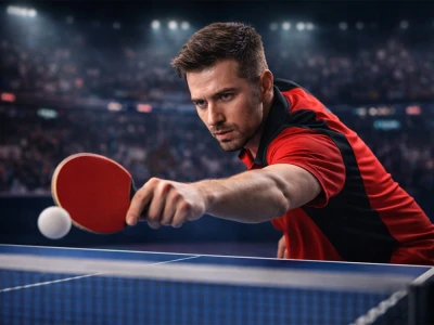Verk 14709 Set na stolní tenis 2 rakety + 3 míčky v pouzdře 