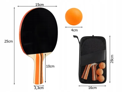 Verk 14709 Set na stolní tenis 2 rakety + 3 míčky v pouzdře 