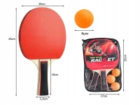 Verk 14710 Set na stolní tenis 2 rakety + 3 míčky v pouzdře