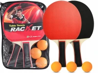 Verk 14710 Set na stolní tenis 2 rakety + 3 míčky v pouzdře 