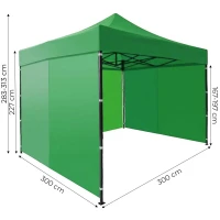 MultiGarden PAW-FGA-3X3-9 Záhradný samorozkladací párty stan 3 x 3 m, zelený 