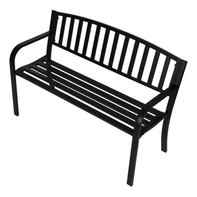 MultiGarden WYI-XG223 Zahradní lavice s opěradlem 120 x 50 cm, černá