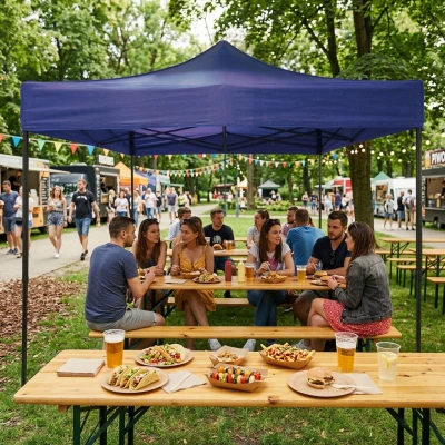 MultiGarden PAW-FGA-3X3-8 Zahradní samorozkládací párty stan 3 x 3 m, modrý