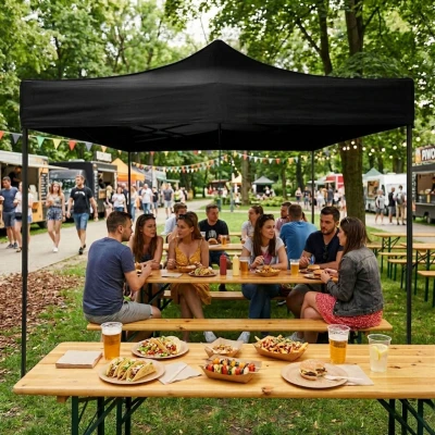 MultiGarden PAW-FGA-3X3-1 Zahradní samorozkládací párty stan 3 x 3 m, černý