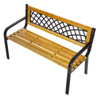 MultiGarden WYI-XG2090 Drevená záhradná lavica s priehľadným operadlom 118 x 52 cm