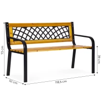 MultiGarden WYI-XG2090 Drevená záhradná lavica s priehľadným operadlom 118 x 52 cm