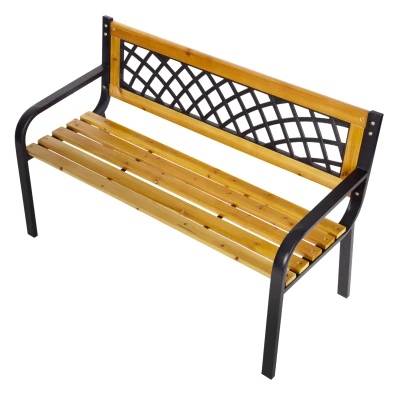 MultiGarden WYI-XG2090 Drevená záhradná lavica s priehľadným operadlom 118 x 52 cm
