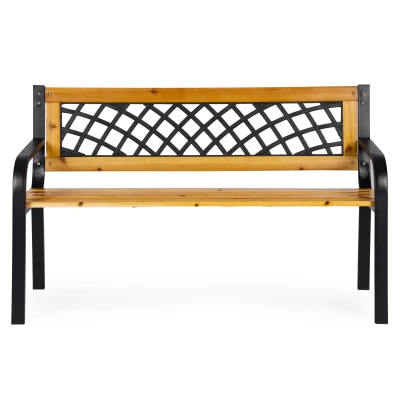MultiGarden WYI-XG2090 Drevená záhradná lavica s priehľadným operadlom 118 x 52 cm