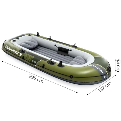 Intex 66333 Nafukovací člun pro 3 osoby s pumpou a pádly, Seahawk 3, zelený