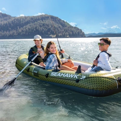 Intex 66333 Nafukovací člun pro 3 osoby s pumpou a pádly, Seahawk 3, zelený