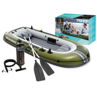 Intex 66333 Nafukovací člun pro 3 osoby s pumpou a pádly, Seahawk 3, zelený