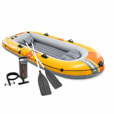 Intex 66313 Nafukovací čln pre 3 osoby s pumpou a pádlami, Challenger 3, žltý