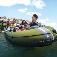 Intex 66334 Nafukovací člun pro 4 osoby s pumpou a pádly, Seahawk 4, zelený