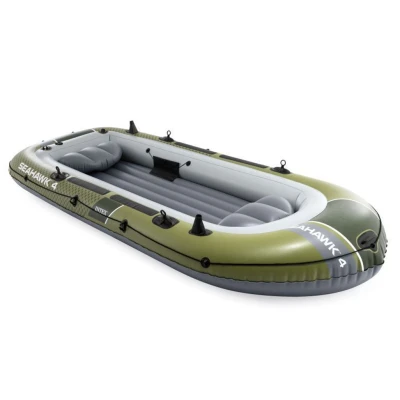 Intex 66334 Nafukovací člun pro 4 osoby s pumpou a pádly, Seahawk 4, zelený
