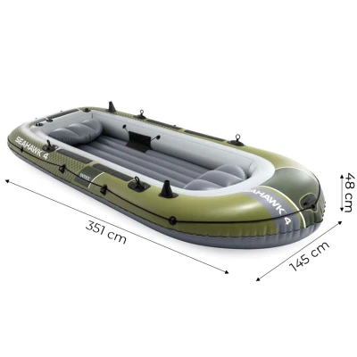 Intex 66334 Nafukovací člun pro 4 osoby s pumpou a pádly, Seahawk 4, zelený