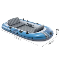 Intex 66324 Nafukovací člun pro 4 osoby s pumpou, pádly a taškou, Excursion 4, modrý