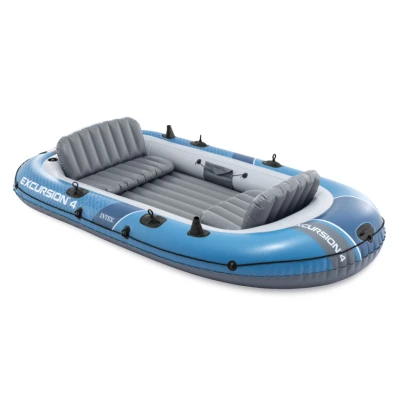 Intex 66324 Nafukovací člun pro 4 osoby s pumpou, pádly a taškou, Excursion 4, modrý