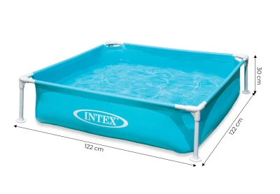 Intex 57173 Čtvercový rámový dětský bazének 122 x 122 x 30 cm, modrý