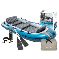 Intex 66325 Nafukovací člun pro 5 osoby s pumpou, pádly a taškou, Excursion 5, modrý