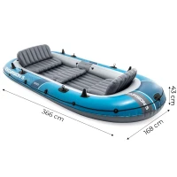 Intex 66325 Nafukovací člun pro 5 osoby s pumpou, pádly a taškou, Excursion 5, modrý