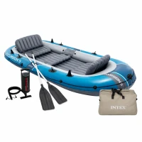 Intex 66325 Nafukovací člun pro 5 osoby s pumpou, pádly a taškou, Excursion 5, modrý