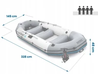 Intex 68376 Nafukovací člun pro 4 osoby s pumpou a pádly, Mariner 4, šedý
