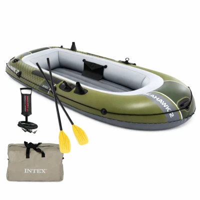 Intex 66332 Nafukovací člun pro 2 osoby s pumpou a pádly, Seahawk 2, zelený