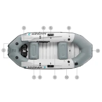 Intex 68373 Nafukovací člun pro 3 osoby s pumpou a pádly, Mariner 3, šedý