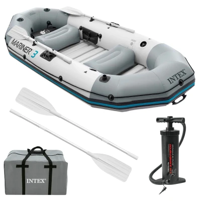 Intex 68373 Nafukovací člun pro 3 osoby s pumpou a pádly, Mariner 3, šedý