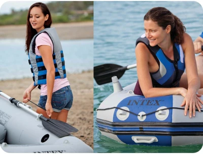 Intex 68373 Nafukovací člun pro 3 osoby s pumpou a pádly, Mariner 3, šedý