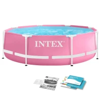 Intex 28290 Kruhový rámový bazén 244 x 76 cm, růžový