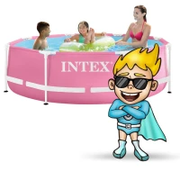 Intex 28290 Kruhový rámový bazén 244 x 76 cm, růžový