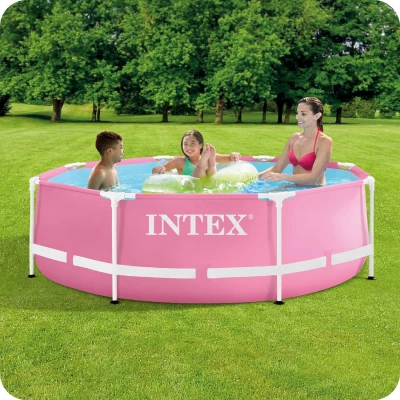 Intex 28290 Kruhový rámový bazén 244 x 76 cm, růžový