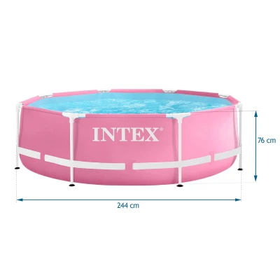 Intex 28290 Kruhový rámový bazén 244 x 76 cm, růžový
