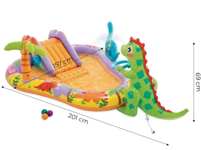 Intex 56139 Nafukovací hrací centrum se skluzavkou, dinosauří hřiště