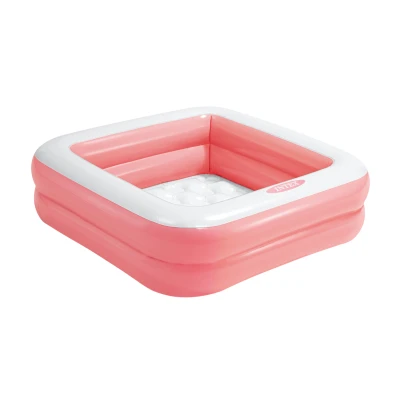 Intex 57100 Bazén nafukovací čtvercový 86 x 86 x 25 cm, růžový
