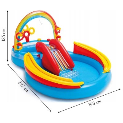 Intex 57453 Nafukovací hrací centrum Rainbow 297 x 193 x 135 cm