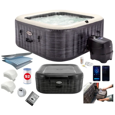 INTEX 28450 Nafukovací čtvercové SPA s hydromasáží pro 4 osoby 175×71 cm