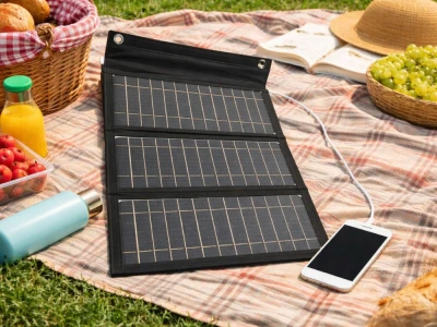 Verk 27779 Přenosný solární panel, skládací solární nabíječka USB, 20W