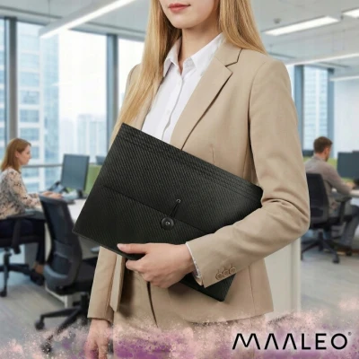 Maaleo 27227 Organizér na dokumenty s gumičkou, 13 kapes, černý