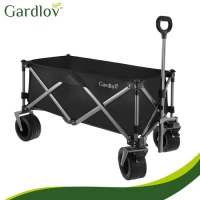 Gardlov 27543 Skladací záhradný vozík, nosnosť 200 kg, objem 150 l, rozmery 87 x 46 x 70 cm, čierny