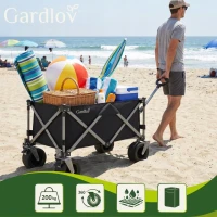 Gardlov 27543 Skladací záhradný vozík, nosnosť 200 kg, objem 150 l, rozmery 87 x 46 x 70 cm, čierny