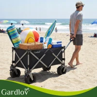 Gardlov 27543 Skladací záhradný vozík, nosnosť 200 kg, objem 150 l, rozmery 87 x 46 x 70 cm, čierny