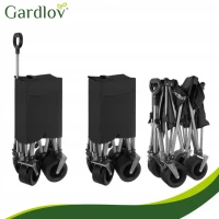Gardlov 27543 Skladací záhradný vozík, nosnosť 200 kg, objem 150 l, rozmery 87 x 46 x 70 cm, čierny
