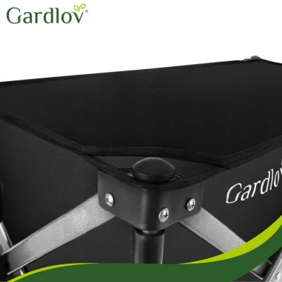 Gardlov 27543 Skladací záhradný vozík, nosnosť 200 kg, objem 150 l, rozmery 87 x 46 x 70 cm, čierny